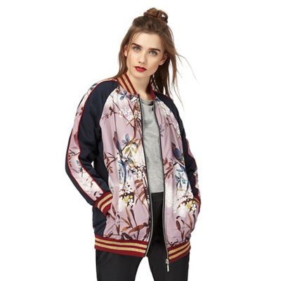 H! by Henry Holland Navy oriental print bomber jacket
